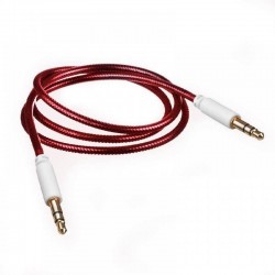 Cablu audio lux snur nylon rosu