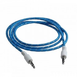Cablu audio lux snur textil albastru