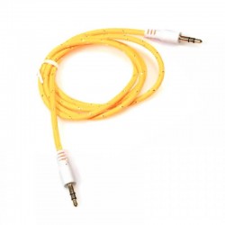Cablu audio lux snur textil galben