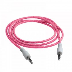 Cablu audio lux snur textil roz