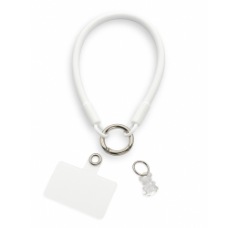 Snur universal de silicon pentru telefon, tip bratara - Alb