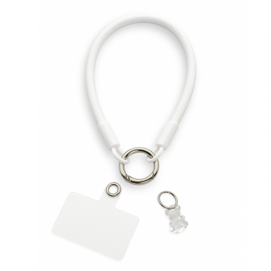 Snur universal de silicon pentru telefon, tip bratara - Alb