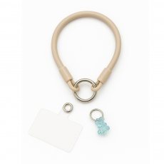 Snur universal de silicon pentru telefon, tip bratara - Crem