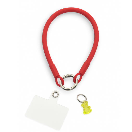 Snur universal de silicon pentru telefon, tip bratara - Rosu