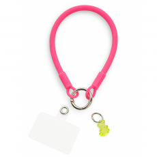 Snur universal de silicon pentru telefon, tip bratara - Roz