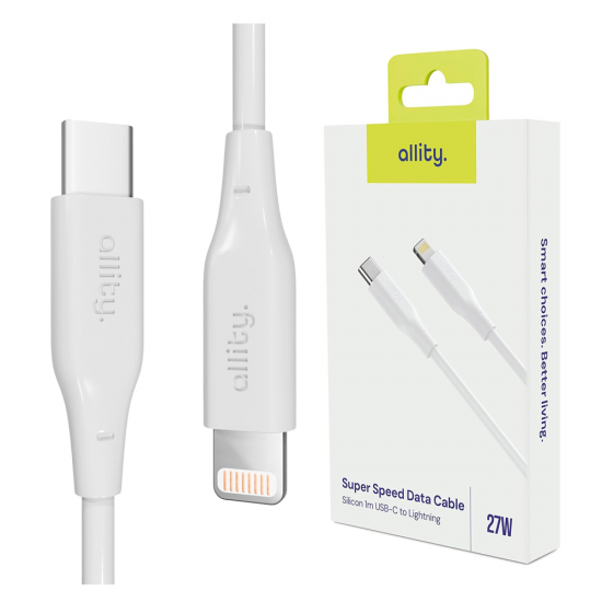Cablu de date / incarcare rapida Allity 1m alb - Type C - Lightning