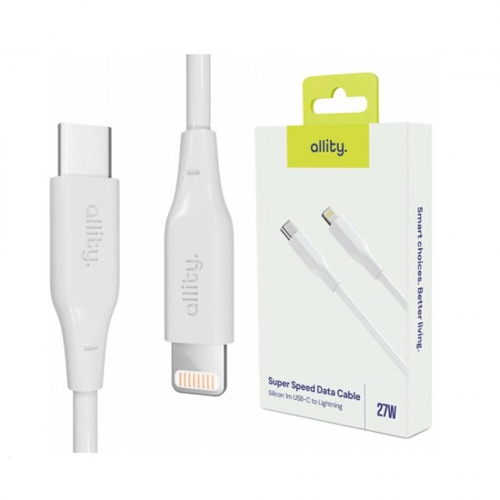 Cablu de date / incarcare rapida Allity 2m alb - Type C - Lightning