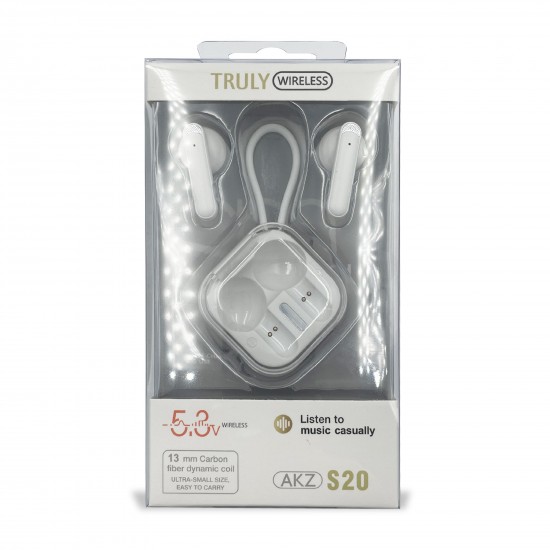 Casti Bluetooth in-ear AKZ-20 - Alb