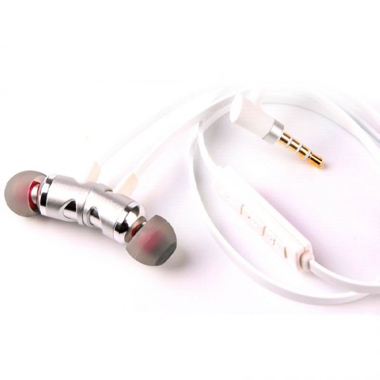 Casti In-Ear magnetice Deepbass D-25 Handsfree - Alb