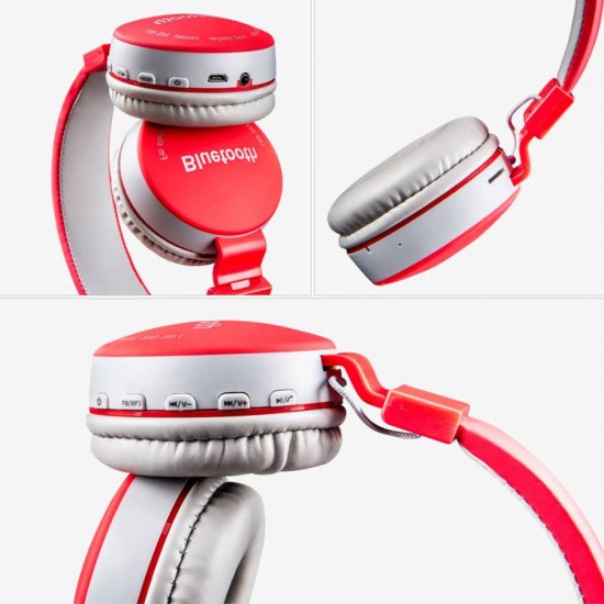 Casti On-Ear Wireless Bluetooth cu Handsfree MS - 881A - Rosu