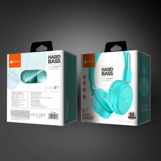 Casti On-Ear Wireless Stereo pliabile - Deepbass R7 Turcoaz