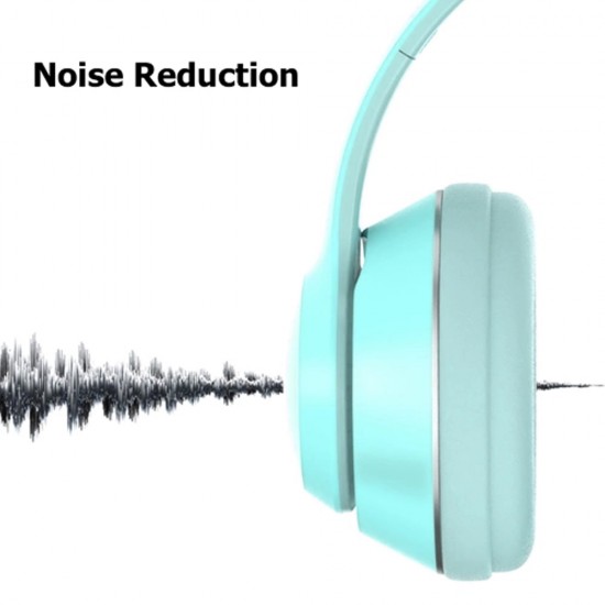 Casti On-Ear cu Bluetooth 5.1 cu microfon, iluminare RGB - Cat Ear L550 - Bleu