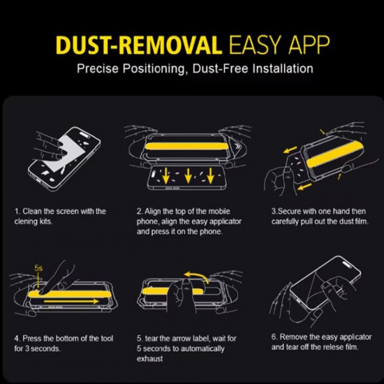 Folie sticla plus aplicator pentru iPhone 13 Pro 3D Generation Full Screen