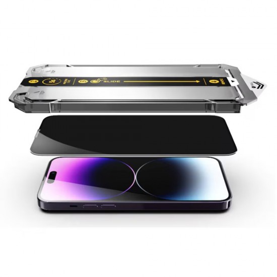 Folie sticla plus aplicator pentru iPhone 13 3D Generation Privacy