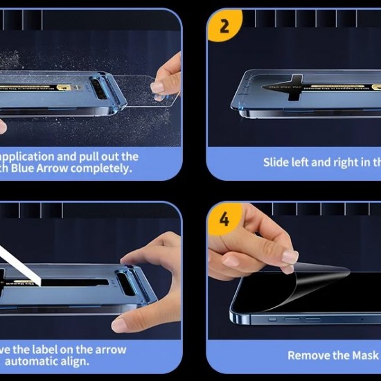 Folie sticla plus aplicator pentru iPhone 13 Arrow Privacy