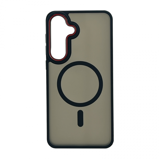 Husa spate pentru Samsung Galaxy S25 Matte Case Magsafe - Semitransparent/Negru