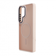 Husa spate pentru Samsung Galaxy S25 Ultra Matte Case Magsafe - Semitransparent/Roz