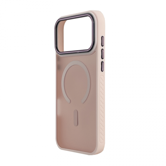 Husa spate pentru iPhone 17 Pro Matte Case Magsafe - Semitransparent/Roz