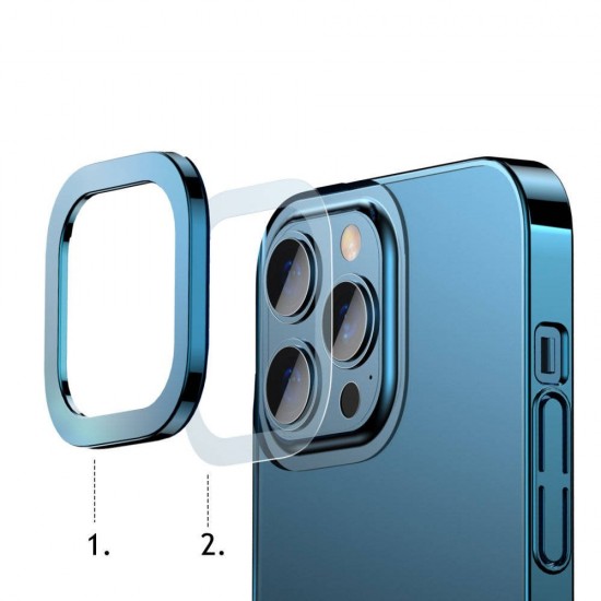 Husa spate pentru iPhone 13 Pro Max Baseus Glitter - Albastru