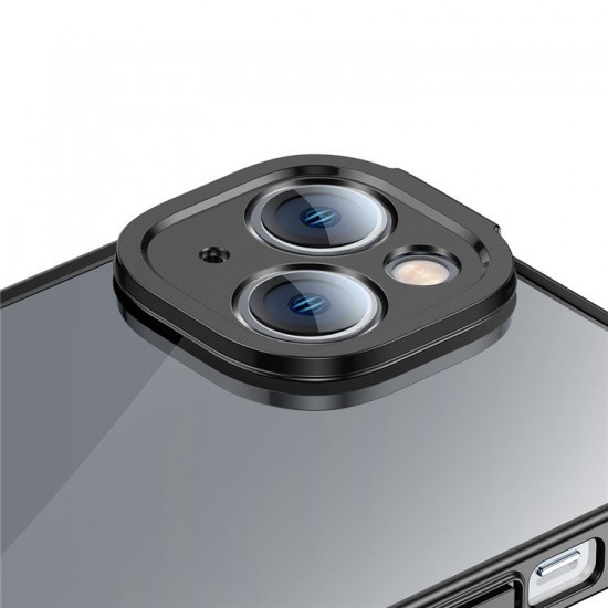 Husa Baseus Glitter plus Folie Protectie pentru iPhone 14 - Negru