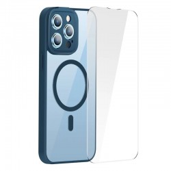 Husa Baseus Magnetic Series plus Folie Protectie pentru iPhone 14 Pro Max - Albastru