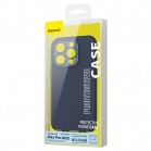 Husa Baseus Liquid Silica Gel plus Folie Protectie pentru iPhone 14 Pro - Albastru