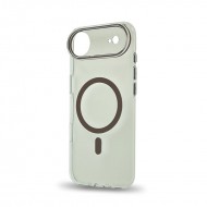 Husa spate pentru iPhone 17 Air Berlia Sheen Magsafe - Transparent/Maro