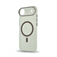 Husa spate pentru iPhone 17 Air Berlia Sheen Magsafe - Transparent/Maro