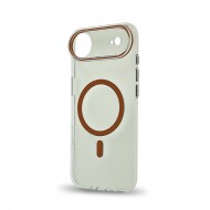 Husa spate pentru iPhone 17 Air Berlia Sheen Magsafe - Transparent/Portocaliu