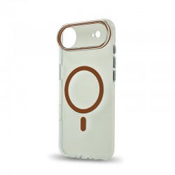 Husa spate pentru iPhone 17 Air Berlia Sheen Magsafe - Transparent/Portocaliu