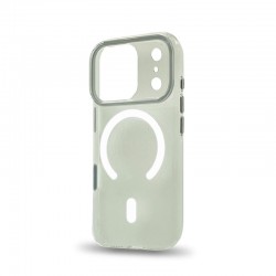 Husa spate pentru iPhone 17 Pro Max Berlia Sheen Magsafe - Transparent/Alb