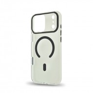 Husa spate pentru iPhone 17 Pro Berlia Sheen Magsafe - Transparent/Gri inchis