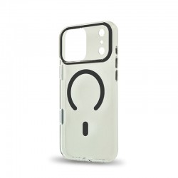 Husa spate pentru iPhone 17 Pro Max Berlia Sheen Magsafe - Transparent/Gri inchis