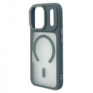 Husa spate pentru iPhone 17 Pro Max Berlia Matte Magsafe - Semitransparent/Gri