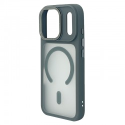 Husa spate pentru iPhone 17 Pro Max Berlia Matte Magsafe - Semitransparent/Gri