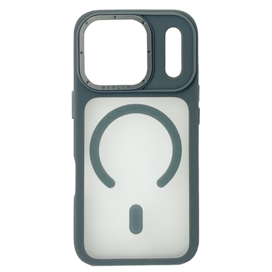 Husa spate pentru iPhone 17 Pro Berlia Matte Magsafe - Semitransparent/Gri