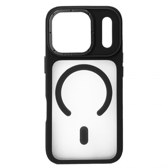 Husa spate pentru iPhone 17 Pro Max Berlia Matte Magsafe - Semitransparent/Negru