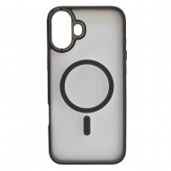 Husa spate pentru iPhone 16 Plus Berlia Matte Magsafe - Semitransparent/Gri