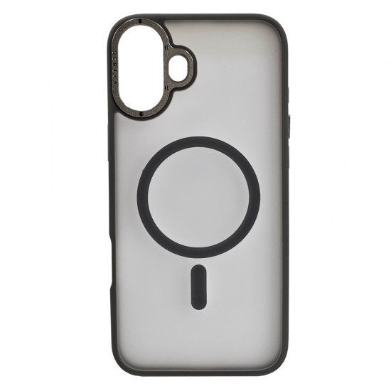 Husa spate pentru iPhone 16 Plus Berlia Matte Magsafe - Semitransparent/Gri