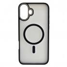 Husa spate pentru iPhone 16 Plus Berlia Matte Magsafe - Semitransparent/Negru
