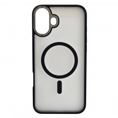Husa spate pentru iPhone 16 Plus Berlia Matte Magsafe - Semitransparent/Negru
