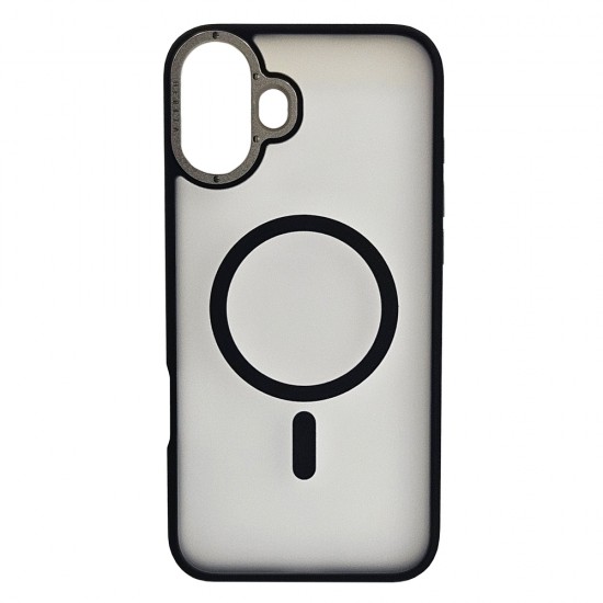 Husa spate pentru iPhone 16 Plus Berlia Matte Magsafe - Semitransparent/Negru