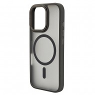 Husa spate pentru iPhone 15 Pro Berlia Matte Magsafe - Semitransparent/Gri