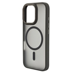 Husa spate pentru iPhone 15 Pro Berlia Matte Magsafe - Semitransparent/Gri