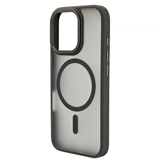 Husa spate pentru iPhone 15 Pro Max Berlia Matte Magsafe - Semitransparent/Gri