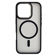 Husa spate pentru iPhone 15 Pro Max Berlia Matte Magsafe - Semitransparent/Negru