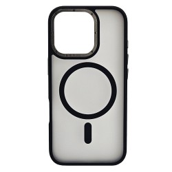 Husa spate pentru iPhone 15 Pro Berlia Matte Magsafe - Semitransparent/Negru
