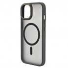 Husa spate pentru iPhone 15 Berlia Matte Magsafe - Semitransparent/Gri