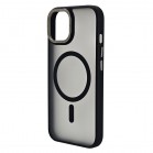 Husa spate pentru iPhone 15 Berlia Matte Magsafe - Semitransparent/Negru