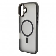 Husa spate pentru iPhone 16 Plus Berlia Matte Magsafe - Semitransparent/Gri